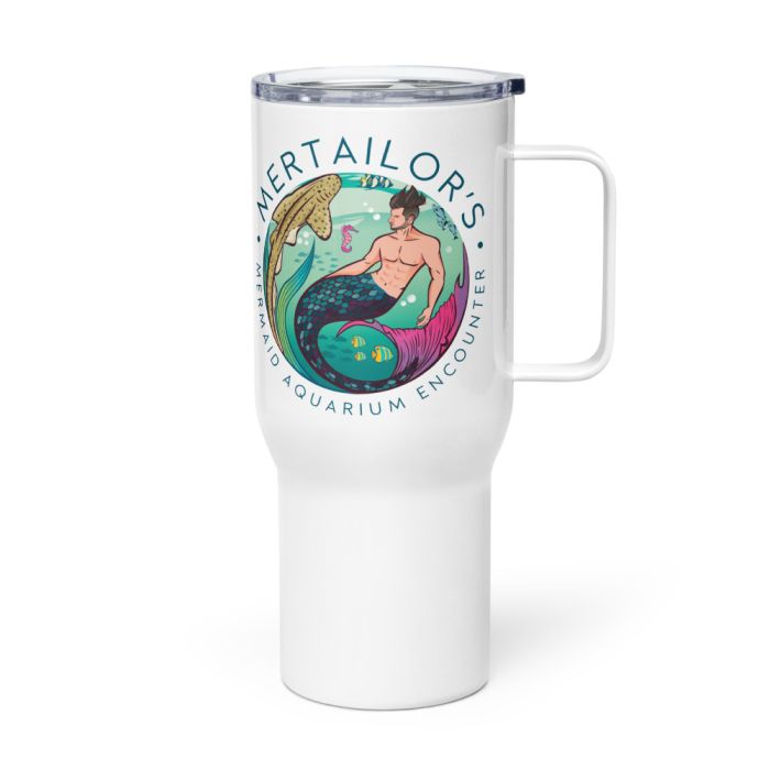 Mertailor Aquarium Encounter Merman Emblem Travel Mug W/Handle
