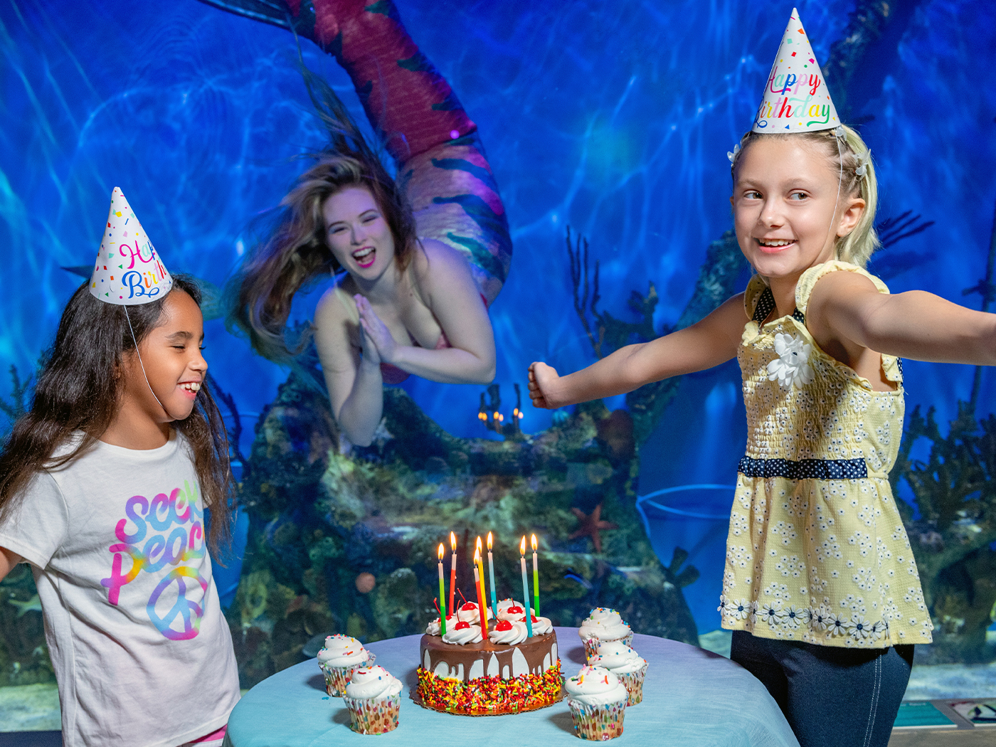 Birthday celebration at Mertailor's Mermaid Aquarium Encounter