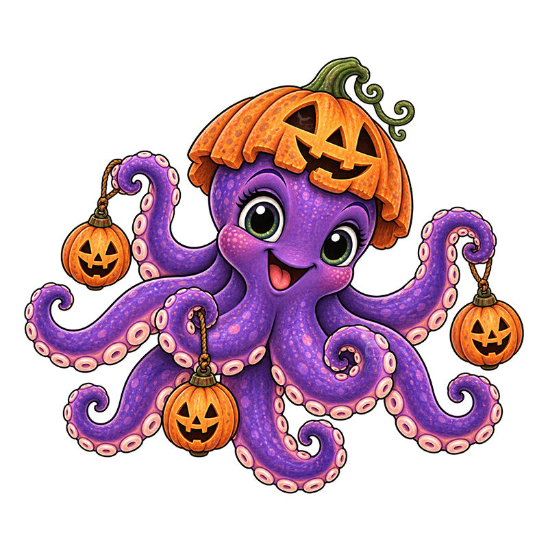 Octo-Lantern Happy Bubble Halloween character
